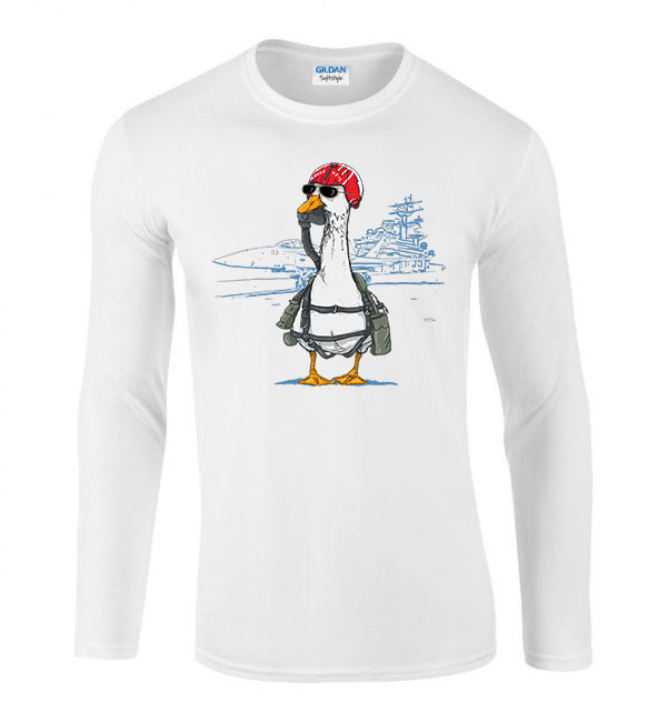 Goose Top Gun Fehér Férfi Hosszú Ujjú Póló