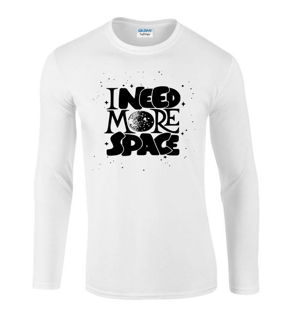 i need more space űr Fehér Férfi Hosszú Ujjú Póló