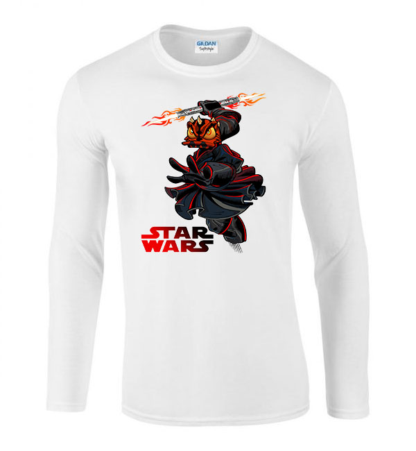 darth maul donald kacsa Fehér Férfi Hosszú Ujjú Póló