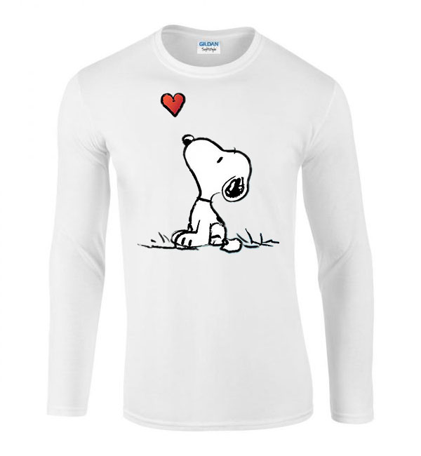 snoopy kutya Fehér Férfi Hosszú Ujjú Póló
