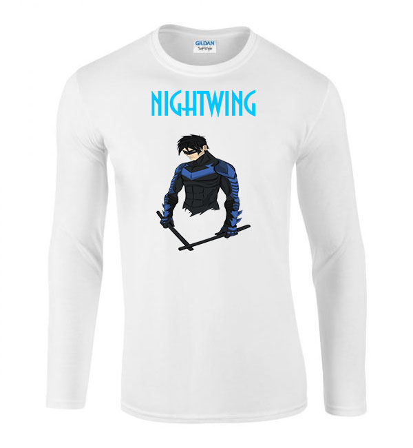 nightwing dc Fehér Férfi Hosszú Ujjú Póló