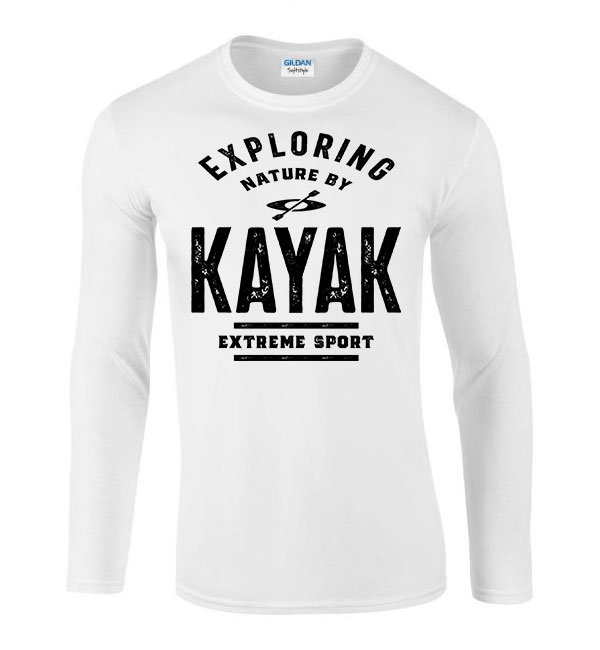 kajak kenu kayak Fehér Férfi Hosszú Ujjú Póló