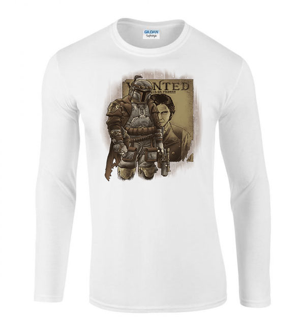 boba fett han solo Fehér Férfi Hosszú Ujjú Póló