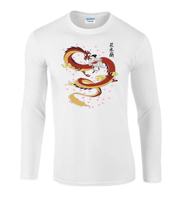 mulan mushu Fehér Férfi Hosszú Ujjú Póló