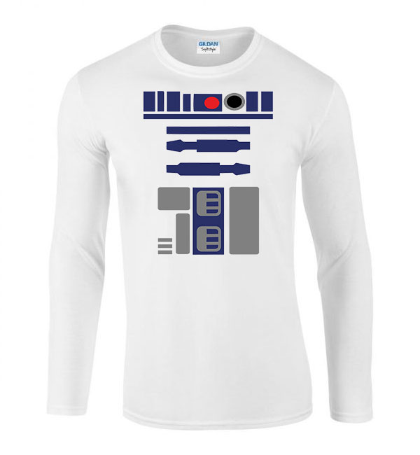 star wars r2d2 Fehér Férfi Hosszú Ujjú Póló