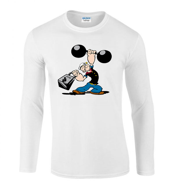 Popeye Kondi Fehér Férfi Hosszú Ujjú Póló