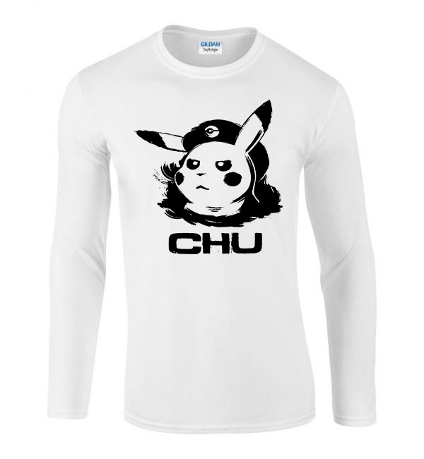 chu pikachu Fehér Férfi Hosszú Ujjú Póló