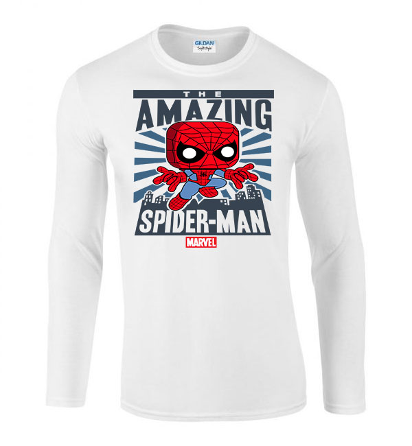 spider man pókember Fehér Férfi Hosszú Ujjú Póló