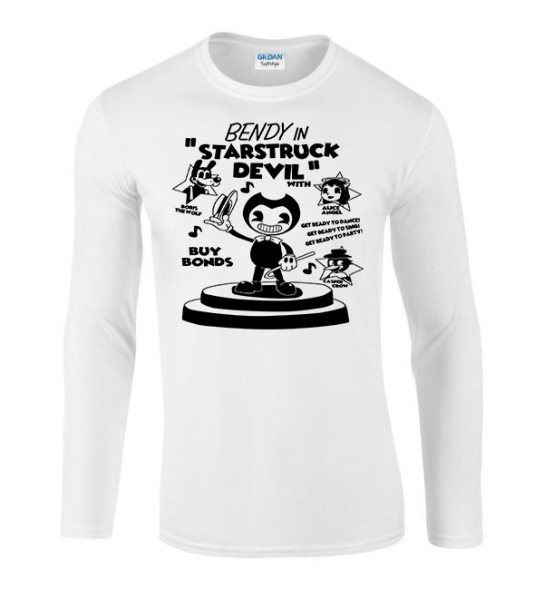 Bendy and the inkmachine Fehér Férfi Hosszú Ujjú Póló