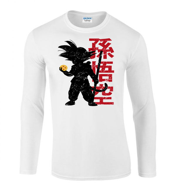 dragon ball son goku Fehér Férfi Hosszú Ujjú Póló