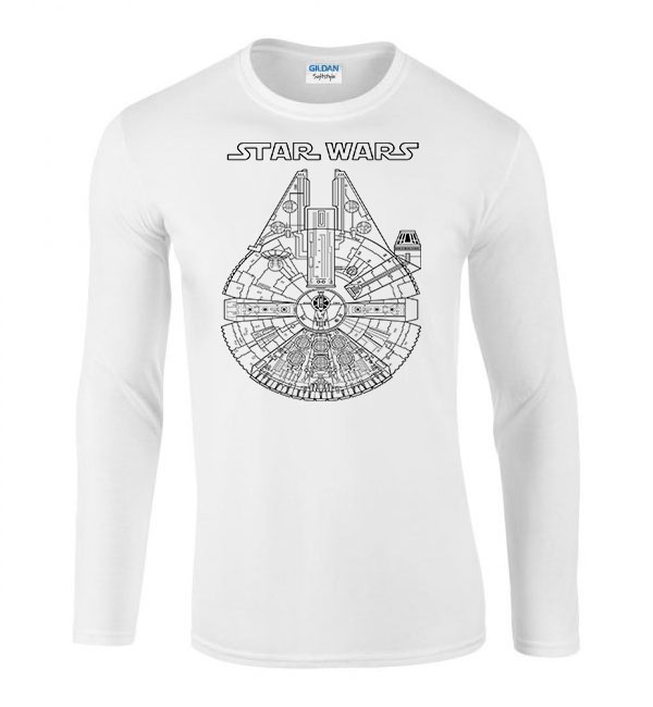 ezeréves sólyom star wars Fehér Férfi Hosszú Ujjú Póló