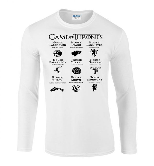trónok harca game of thrones stark lannister Fehér Férfi Hosszú Ujjú Póló