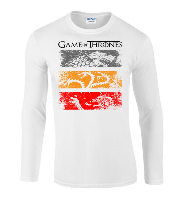 Game Of Thrones trónok harca Fehér Férfi Hosszú Ujjú Póló