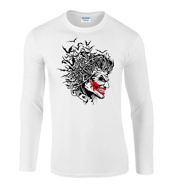 joker Fehér Férfi Hosszú Ujjú Póló