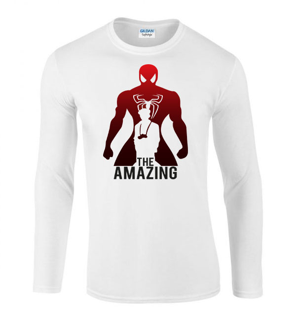 amazing spider man pókember Fehér Férfi Hosszú Ujjú Póló