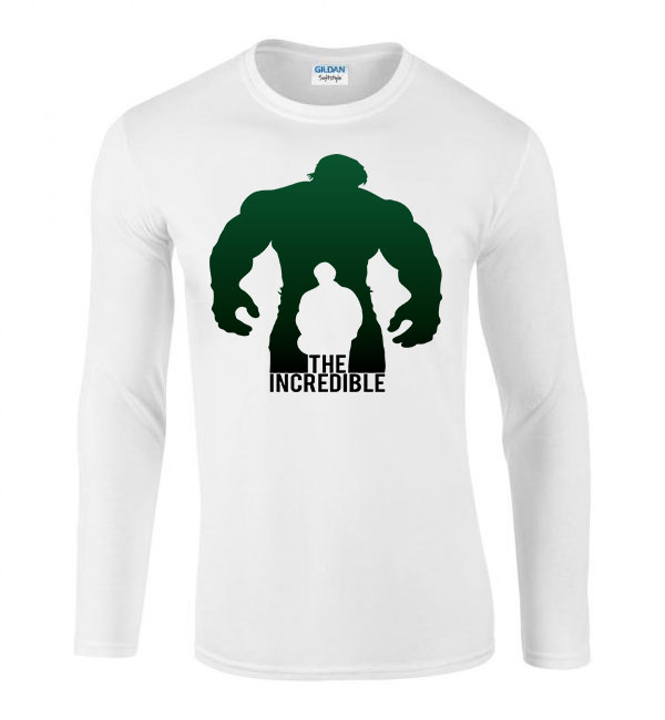 hulk Fehér Férfi Hosszú Ujjú Póló