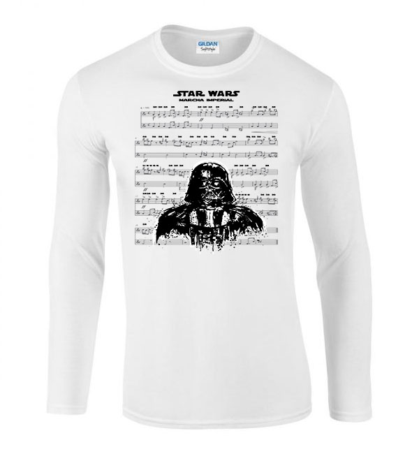star wars darth vader induló Fehér Férfi Hosszú Ujjú Póló