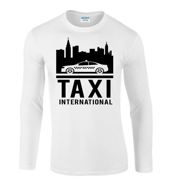 Taxis taxi Fehér Férfi Hosszú Ujjú Póló