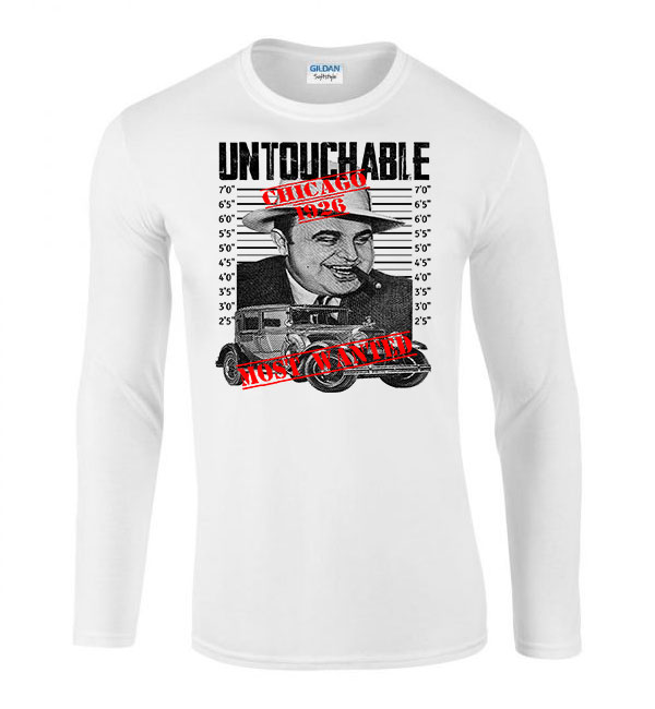 Al Capone Fehér Férfi Hosszú Ujjú Póló