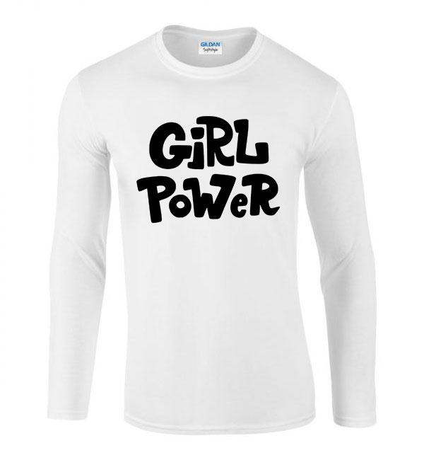Girl Power Fehér Férfi Hosszú Ujjú Póló