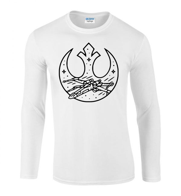 Star Wars X-wing X-szárnyú Fehér Férfi Hosszú Ujjú Póló