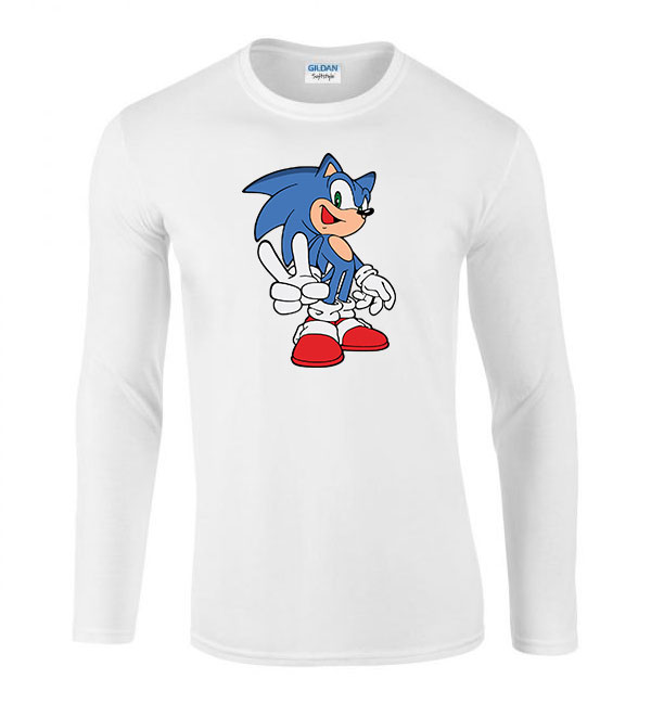 Sonic Fehér Férfi Hosszú Ujjú Póló