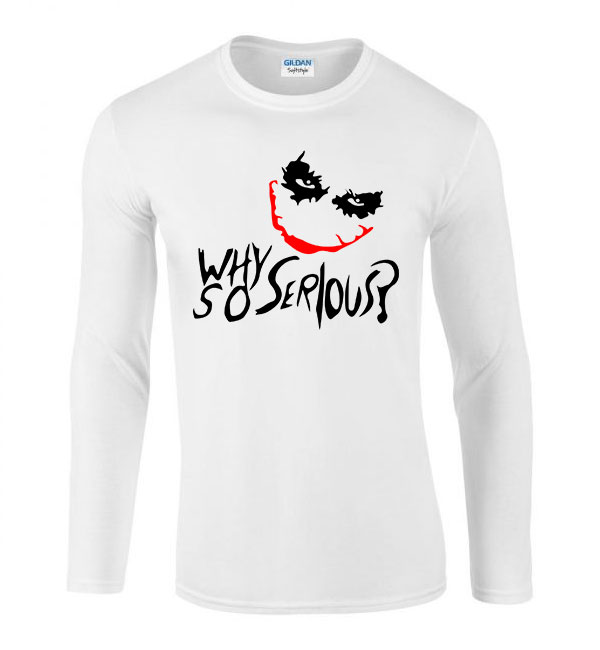 Joker Why So Serious Fehér Férfi Hosszú Ujjú Póló