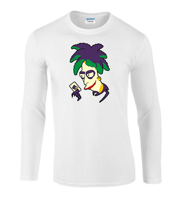 Joker Balfék Bob Simpson Család Fehér Férfi Hosszú Ujjú Póló