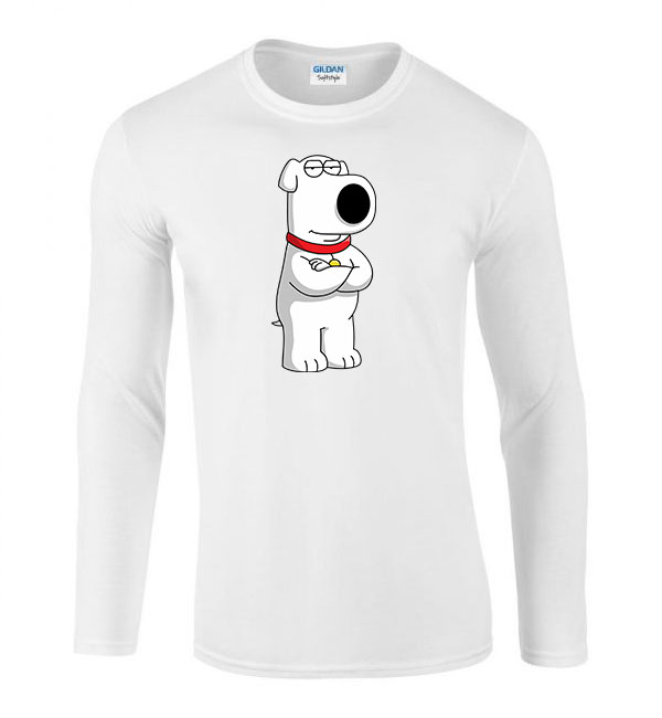 brian family guy Fehér Férfi Hosszú Ujjú Póló