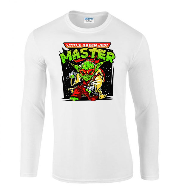 Star Wars Yoda Jedi Fehér Férfi Hosszú Ujjú Póló