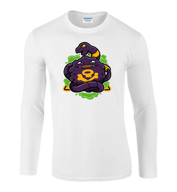 Pokemon Koffing Fehér Férfi Hosszú Ujjú Póló