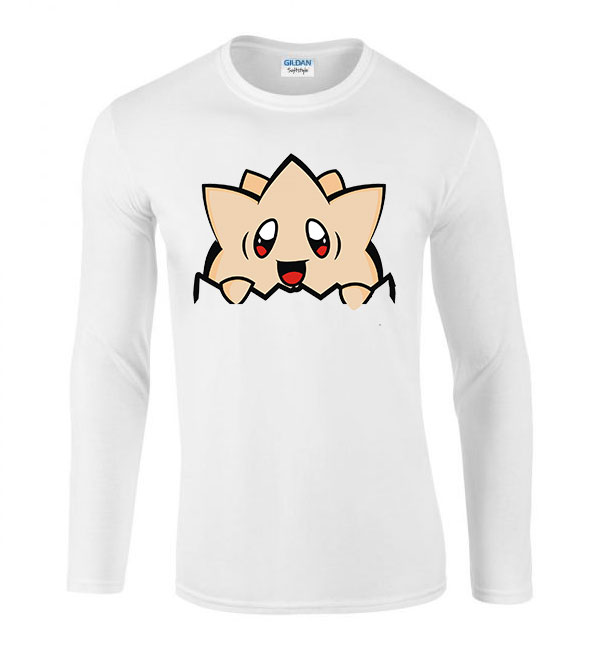 Pokemon Togepi Fehér Férfi Hosszú Ujjú Póló