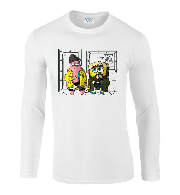 spongya bob jay és néma bob Fehér Férfi Hosszú Ujjú Póló