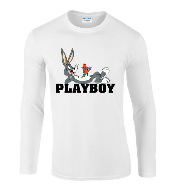 tapsi hapsi playboy Fehér Férfi Hosszú Ujjú Póló