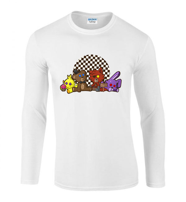 Five Nights At Freddy's fnaf Fehér Férfi Hosszú Ujjú Póló