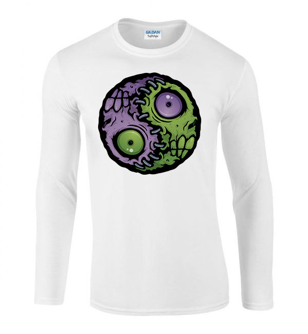 zombi halloween Fehér Férfi Hosszú Ujjú Póló