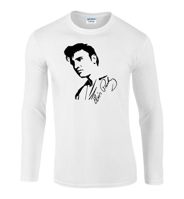 elvis presley Fehér Férfi Hosszú Ujjú Póló