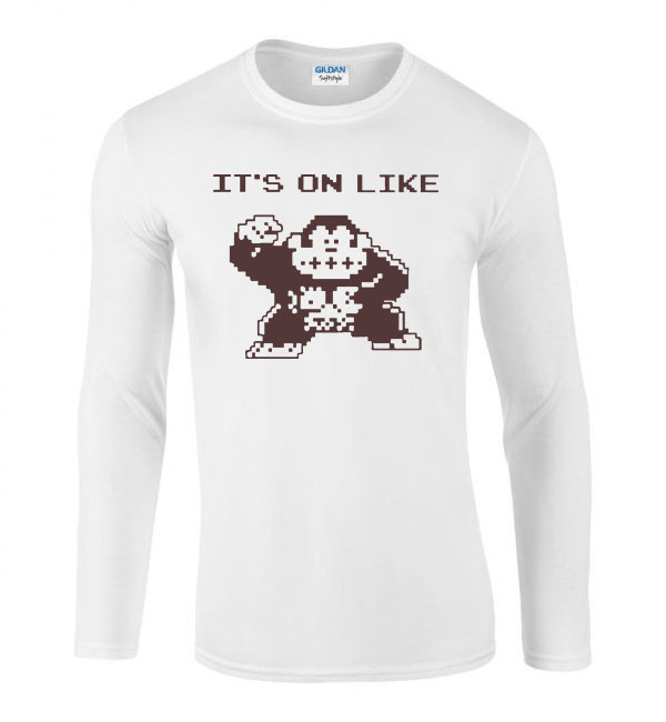 Donky Kong Fehér Férfi Hosszú Ujjú Póló