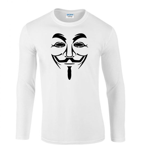 Anonymus vendetta Fehér Férfi Hosszú Ujjú Póló