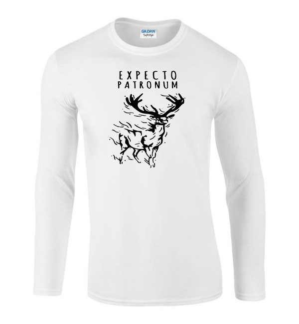 harry potter expecto patronum patronus Fehér Férfi Hosszú Ujjú Póló