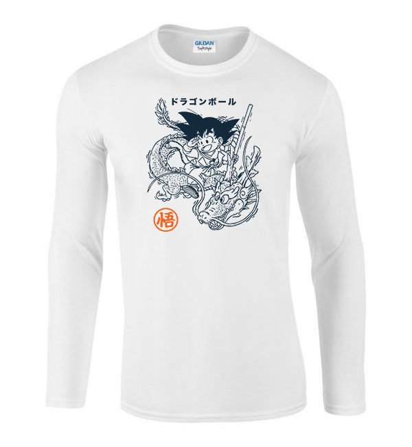 son goku dragon ball Fehér Férfi Hosszú Ujjú Póló
