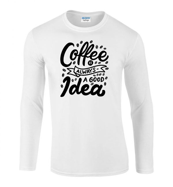 coffee kávé Fehér Férfi Hosszú Ujjú Póló