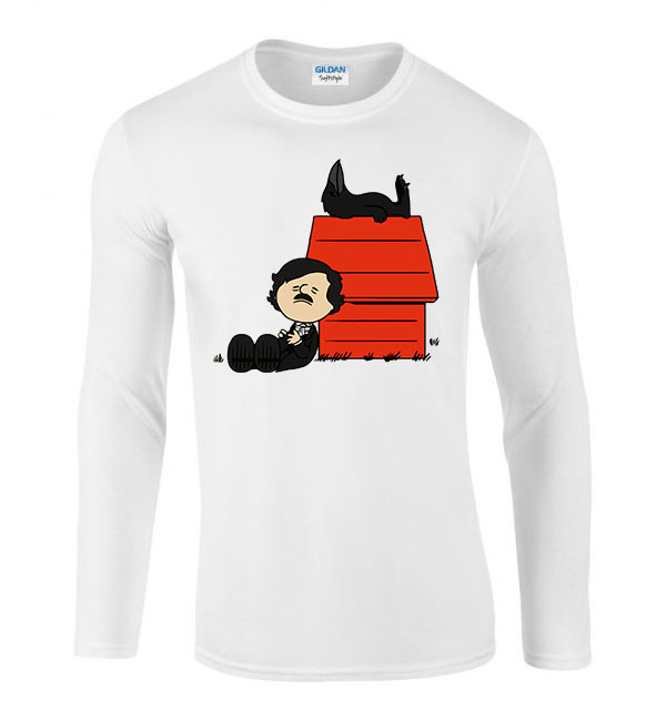 Edgar Allan Poe Fehér Férfi Hosszú Ujjú Póló
