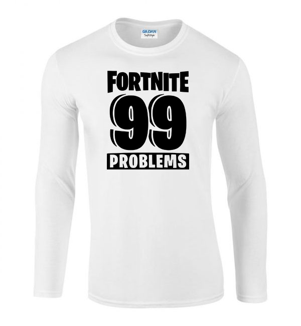 fortnite 99 problems Fehér Férfi Hosszú Ujjú Póló