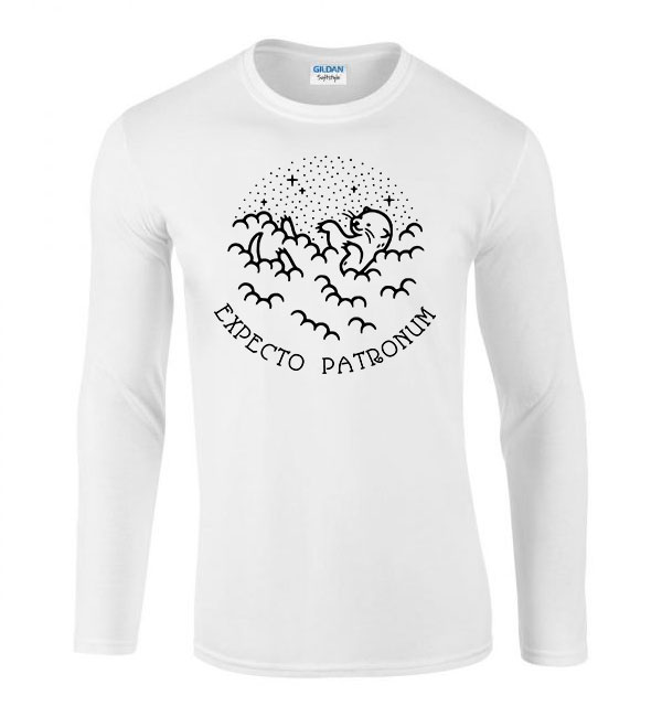 Harry Potter Patronus Fehér Férfi Hosszú Ujjú Póló