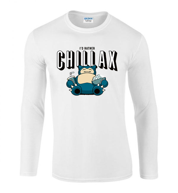 snorlax pokemon Fehér Férfi Hosszú Ujjú Póló