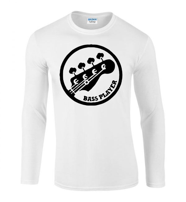 gitár gitárs bass gitár Fehér Férfi Hosszú Ujjú Póló
