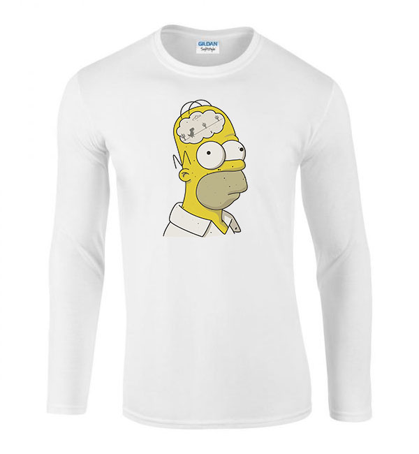homer simpson simpson család Fehér Férfi Hosszú Ujjú Póló