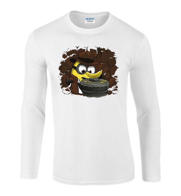 banana minions minyonok Fehér Férfi Hosszú Ujjú Póló