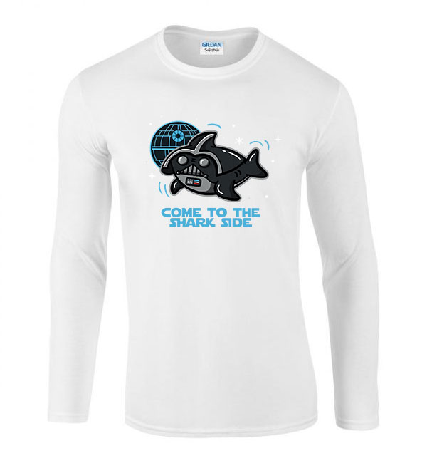 cápa cápás shark side Fehér Férfi Hosszú Ujjú Póló